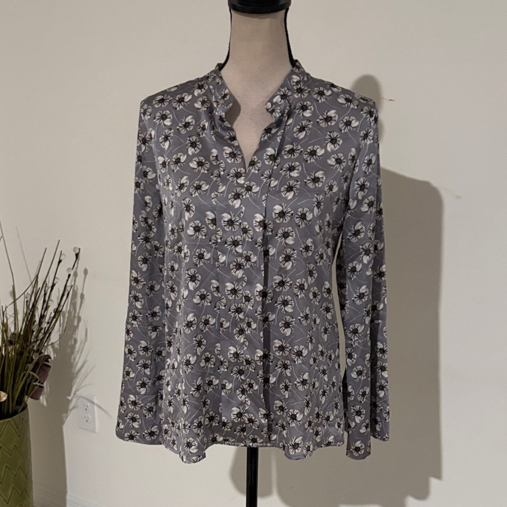 Banana republic small boho sleeves silver shirt 871